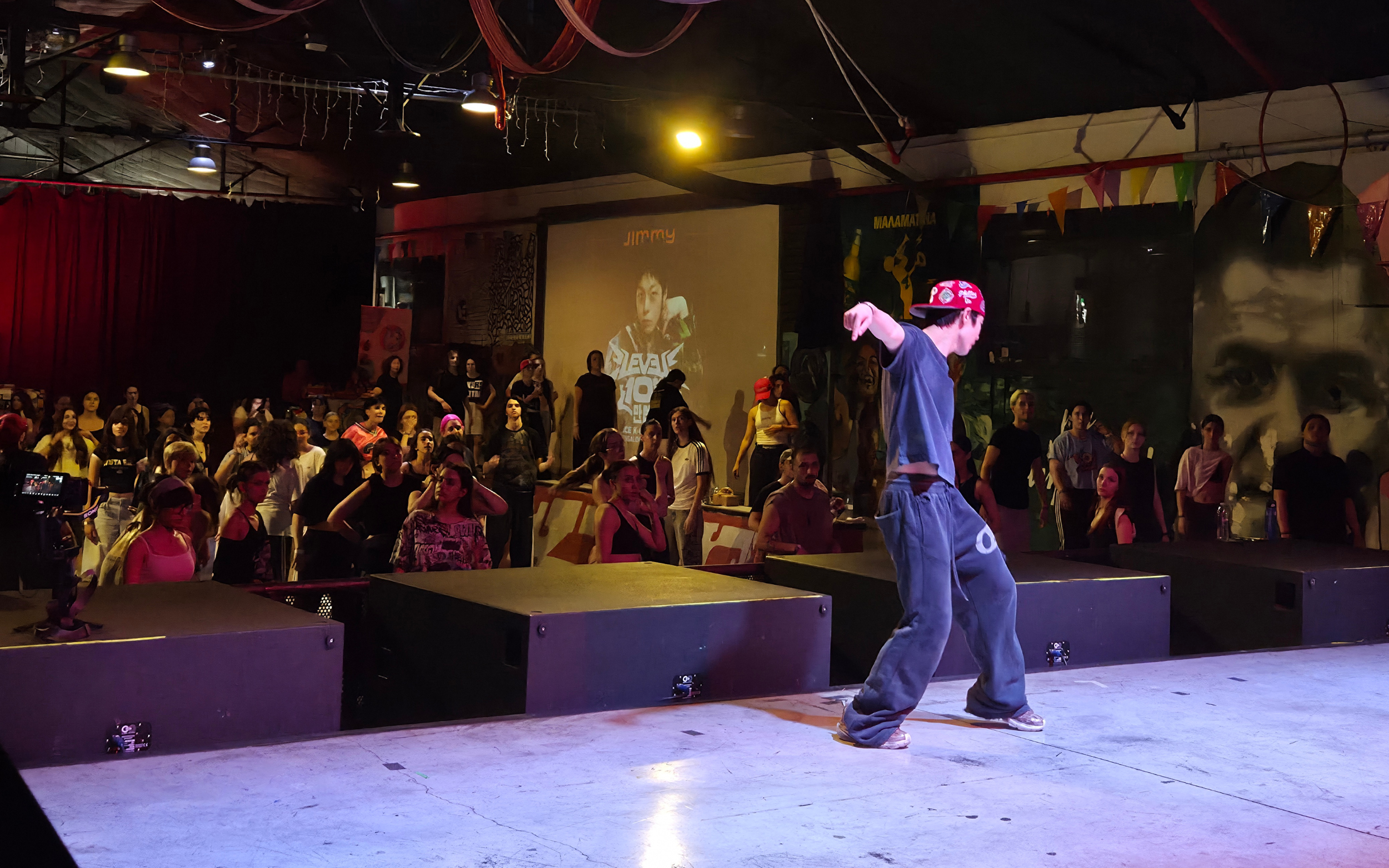 Jimmy demonstrates his choreography as participants follow the movements during his workshop on June 27
